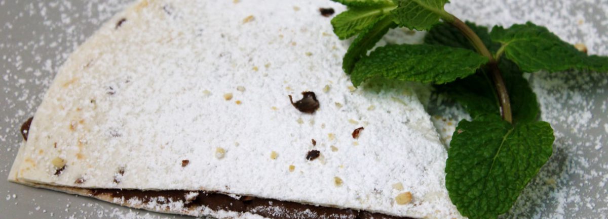 RECETA QUESADILLA DE CREMA DE CACAO Y AVELLANA CRUJIENTE