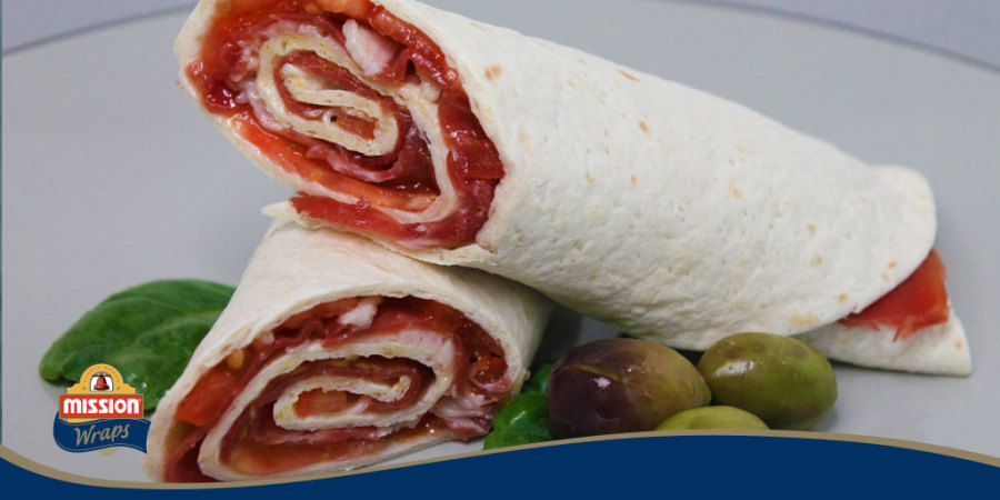 Receta wrap de jamón ibérico y carpaccio de tomate 