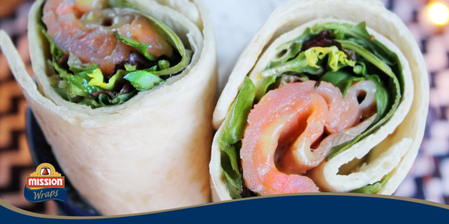 Wrap de gravlax a la mostaza rápido fácil
