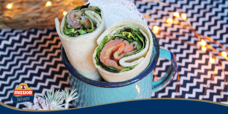 wrap de gravlax salmon marinado a la mostaza