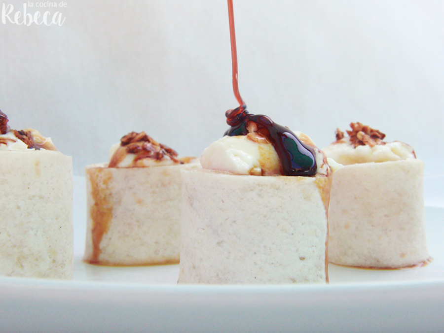 Receta postre facil rollitos de melocoton