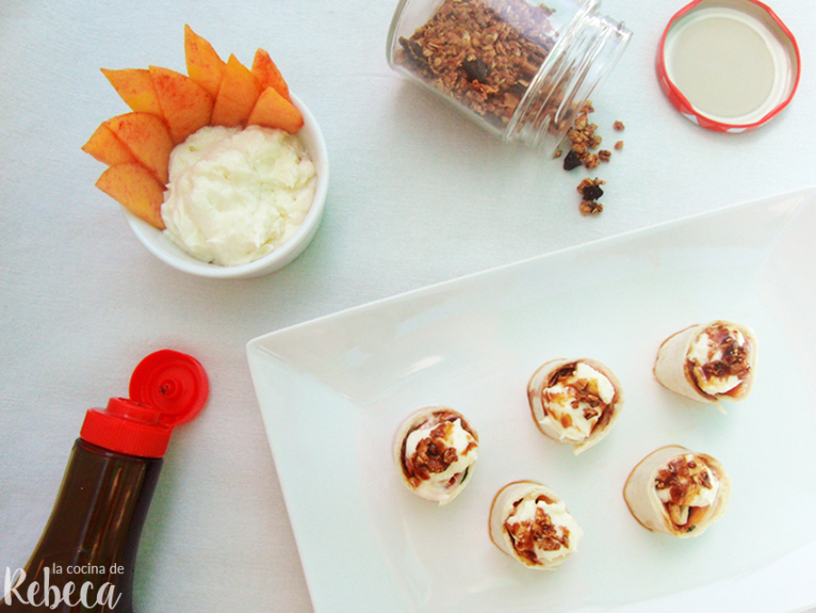 Ibgredientes receta paso a paso rollitos de melocoton