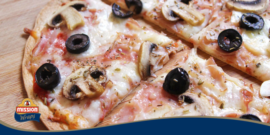 pizza sin masa ni levadura jamon y champiñones